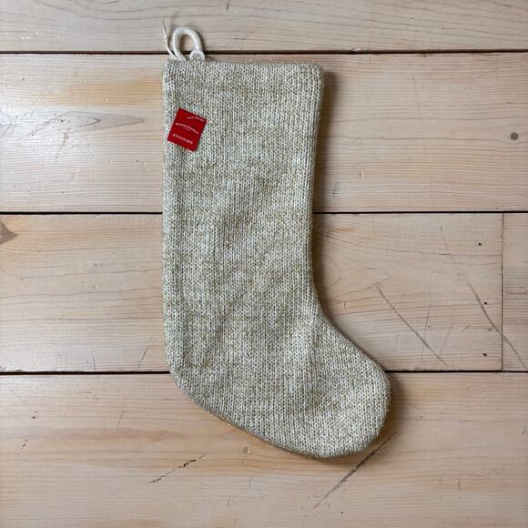 Wondershop NWT Gold Metallic Threaded Christmas Stocking - Picture 2 of 5